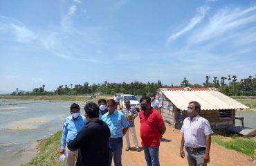 Bahuda river mouth embankment project of Berhampur Irrigation Division(WR dept) at Patisonapur 17/7/2021