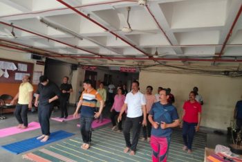 जिल्हा परिषद कोल्हापुरात योग दिन उत्साहात साजरा करण्यात आला.