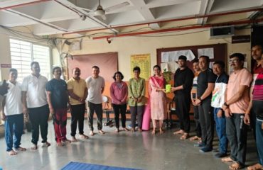 जिल्हा परिषद कोल्हापुरात योग दिन उत्साहात साजरा करण्यात आला.