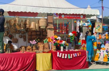 Handcrafted item stall at Nainital Saras Fair