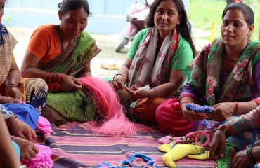 Women Engaged in Handcrafted Rope and Weaving Work