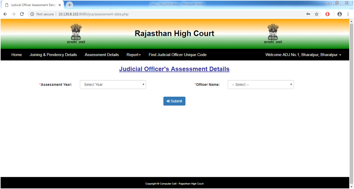 Judicial Officer’s Assessment Details