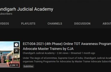 Online Awareness Programme for Advocates through Chandigarh Judicial Academy