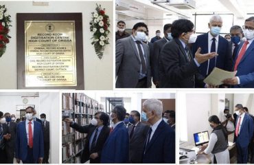 The Honourable Chief Justice of India Shri NV Ramana visits the Digitization record room at Orissa HC