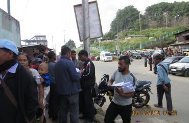 Distributing of pamphlets at Rangblang village – 1