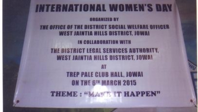 International Women&#8217;s Day at Trep Pale Club Hall Jowai