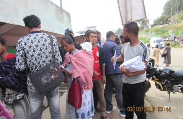 Distributing of pamphlets at Rangblang village – 2