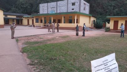 Checking and monitoring of the Quarantine Centre for males at Byrnihat, Ri-Bhoi District