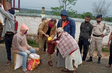 Villagers receiving Rice and Dal at Mawlyngngai Village – 1