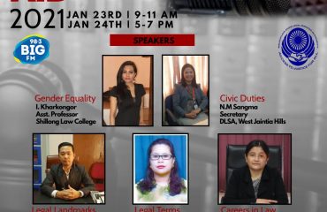 LEGAL AID – THE LAW ON RADIO IN COLLABORATION WITH BIG FM 98.3 SHILLONG – 2
