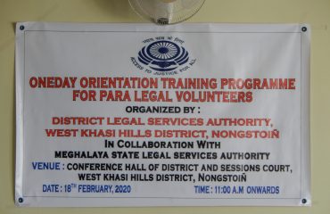One Day Orientation Training Programme for Para Legal Volunteers – 2