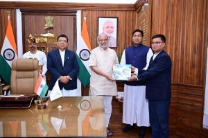 Fr Ignatius Lakra, Principal, St. Xavier's School, Doranda met the Honourable Governor Shri C.P. Radhakrishnan at Raj Bhavan.