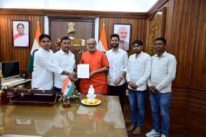 A delegation of Yuva AJSU met the Honorable Governor Shri C.P. Radhakrishnan at Raj Bhavan