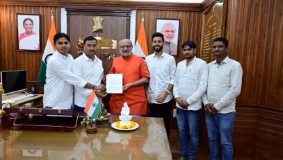 A delegation of Yuva AJSU met the Honorable Governor Shri C.P. Radhakrishnan at Raj Bhavan