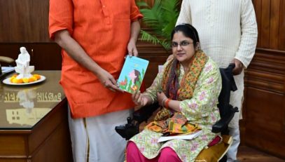 Hon'ble Governor Shri CP Radhakrishnan met Dr. Divya Singh (Pediatrician, RIMS) at Raj Bhavan