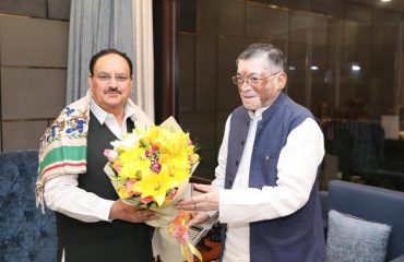 Honourable Governor jharkhand with Union Minister of Health and Family Welfare and Minister of Chemicals and Fertilizers