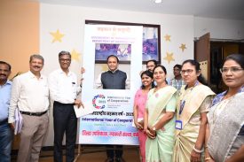 Hon'ble Commissioner for Cooperation Shri Deepak Taware at the exhibition of Cooperative Housing Societies organized in Pune under the International Year of Cooperatives 2025