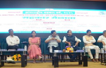 Hon'ble Minister of State for Cooperation, Shri Pankaj Bhoyar, at the Sahakar Dindi program organized in Wardha under the International Year of Cooperation 2025