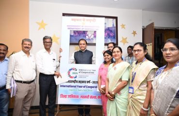 Hon'ble Minister of State for Cooperation, Shri Pankaj Bhoyar, at the Sahakar Dindi program organized in Wardha under the International Year of Cooperation 2025
