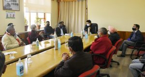 CEC Gyalson convenes meeting with head of religious organization Discusses measures to control the spread of COVID-19 in Leh