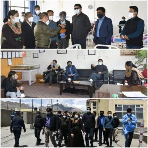 CEC and DC Leh visit SNM Hospital Leh Review Covid management & requirements at the district hospital