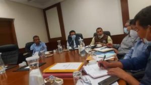 The progress of 220KV Transmission Line and sub-station taken up under different schemes reviewed at Leh