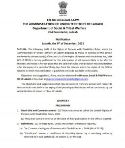 Ladakh Rights of Persons with Disabilities