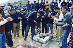 CEC Feroz Khan lays foundation stone of reconstruction of Hydrolic Engineering Wing Complex at Kurbathang (5)