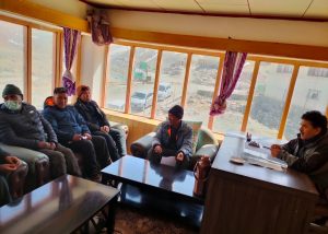 SDM Zanskar chairs meeting regarding biometric attendance