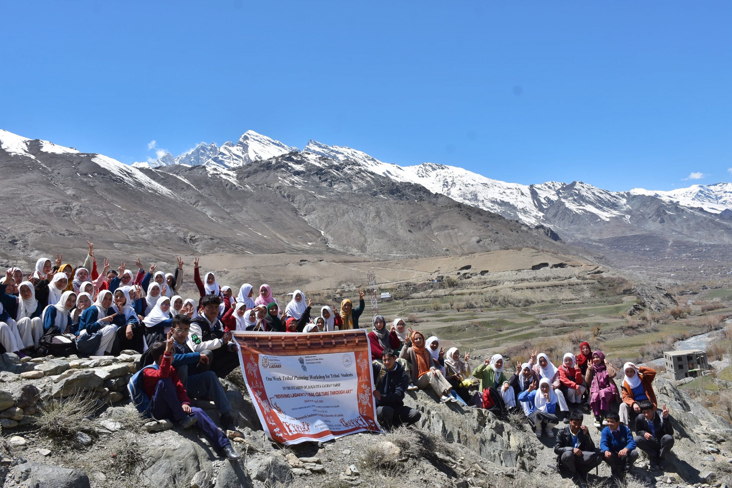Heritage tour conducted as part of Tribal Painting Workshop by Tribal Research Institute, University of Ladakh, Kargil Campus.