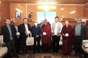 Members of Indian Himalayan Council of Nalanda Buddhist Tradition (IHCNBT) call on Hon'ble Lt Governor Brig (Dr) BD Mishra (Retd)