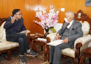 Hon’ble MP Ladakh Haji Mohd Hanifa Jan calls on Hon’ble Lt Governor Brig (Dr) BD Mishra (Retd).