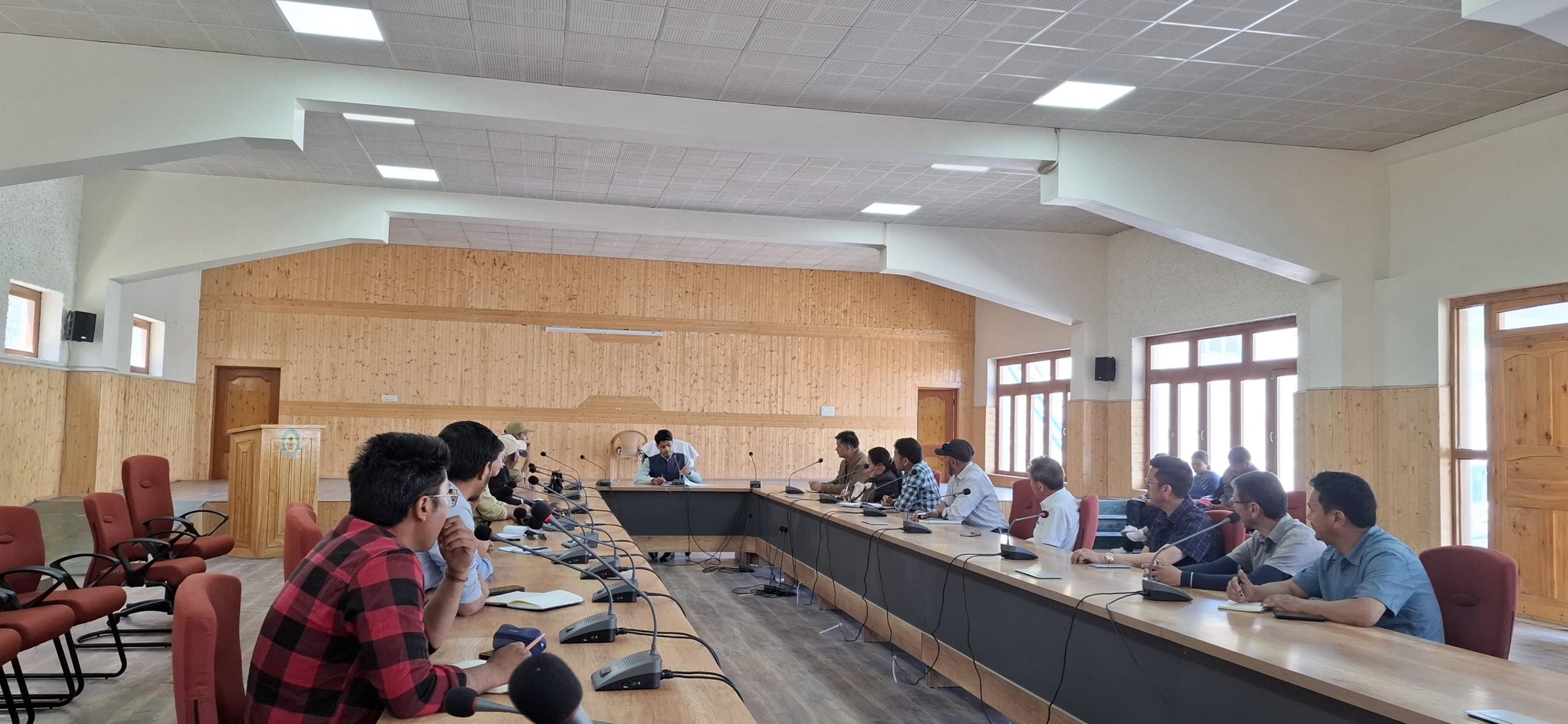 SDM Nubra Chairs Meeting on Dharti Aaba Abhiyan Awareness and Saturation Camps.