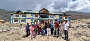 Principal Govt Degree College Drass Visits construction sites of college campus.