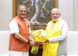 LG Kavinder calls on Hon’ble Prime Minister Narendra Modi in New Delhi.