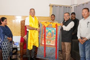 Hon’ble LG Kavinder with CIBS Vice Chabcellor Prof Rajesh Ranjab and Administrative Secretary Bhanu Prabha