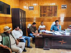 Incident Commander/SDM Khaltse convenes a meeting on Mock Drill Exercise.