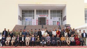 LG Kavinder poses for a group photo with officials during Exhibition on 3 New Criminals Laws in Ladakh