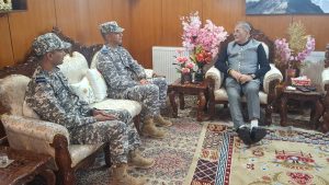 Hon’ble LG Kavinder in the meeting with Air Vice Marshal Vikas Sharma & Air Commodore Sanjay Prabhu