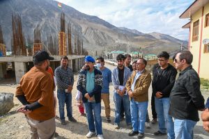 CEC Kargil inspects developmental works at District Hospital Kargil.