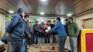 MP Ladakh Hanifa Jan launches Yasin Ansari's book “Ladakh Mai Dard Sheen Ki Amad”.