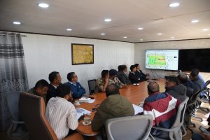 DC Leh Chairs Review Meeting on Construction of New Terminal Building at KBR Airport Leh.