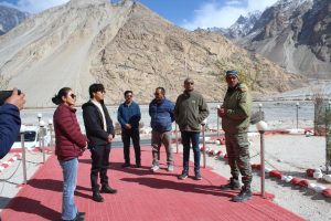 Administrative Secretary Sanjit Rodrigues visits Nubra on a 3 day of tour.