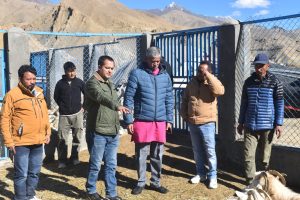 Secretary, Animal, Sheep Husbandry & Fisheries, UT Ladakh Visits Pashmina Goat Farm, Khangral, Kargil.