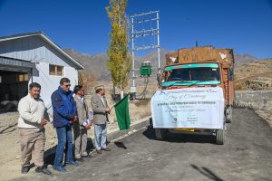 CEC Kargil Dr. Jaffer Akhoon Flags Off 4.5 Tons of Dried Seabuckthorn to Chandigarh.