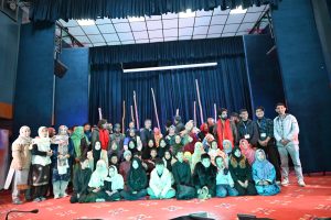 Students of GMS Minji Shine in Play Highlighting Human-Animal Harmony.