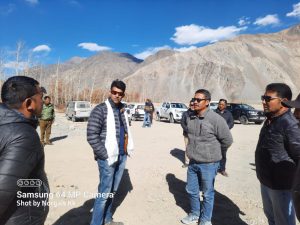 Secretary Bhupesh Chaudhary visits Nubra sub division to review developmental works.
