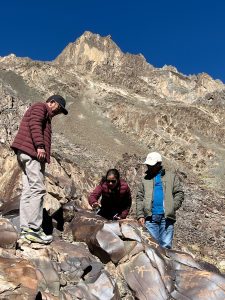 Director Tourism Ladakh visits ancient petroglyph sites along Nimoo–Chilling Road.