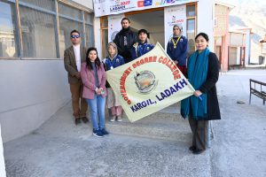 Principal GDC Kargil Flags Off Students for State Level Graphic Designing Competition.