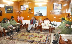 DG BRO Lt. Gen. Srinivasan calls on LG Kavinder.